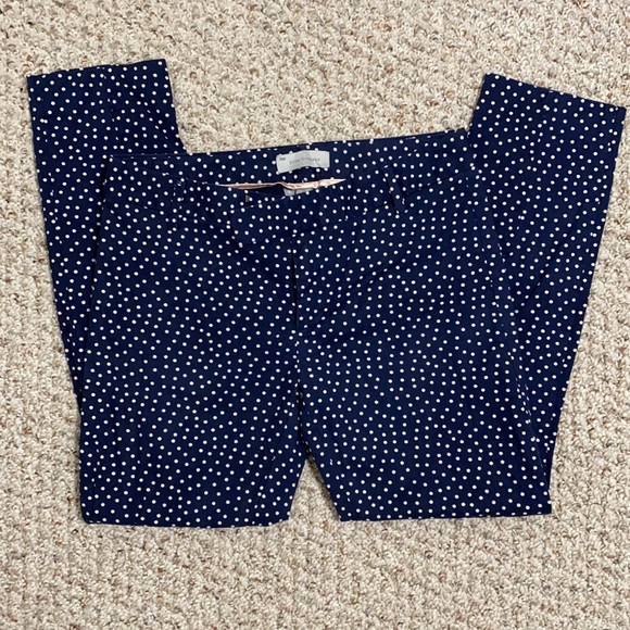 SOLD - GAP Slim Cropped Navy Polka Dot Pant Sz 2 - Picture 2 of 3